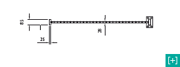 vertical fencing - front view of top section of 100 x 50 h 28 mesh