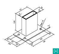 industrial fence - fixing base detail for 100 x 50 h 28 mesh