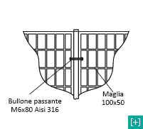 industrial fence - assembly detail for 100 x 50 h 28 mesh