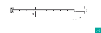 horizontal fencing - front view of top section of 220 x 60 h 40 mesh