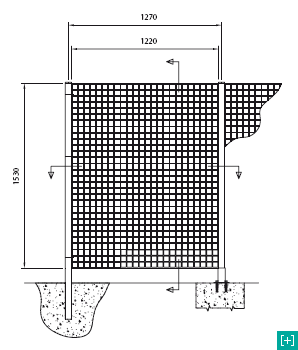 vertical fencing - front view of 50 x 50 h 15 mesh