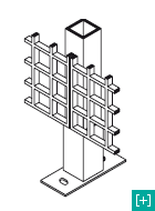 industrial fence - assembly detail for 50 x 50 h 15 mesh